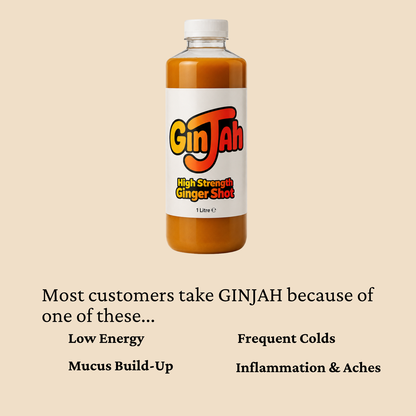 GINJAH Strong Ginger Shot  – 1 Litre